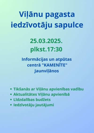 Viļānu pagasta iedzīvotāju ievērībai