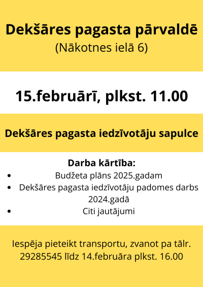 Iedzīvotāju sapulce Deksarēs 