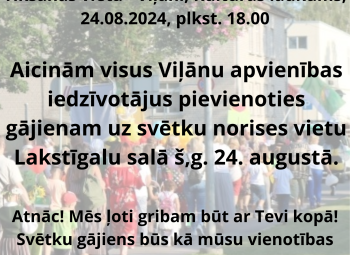 Aicinām uz Viļānu svētku gājienu "Būsim kopā!"